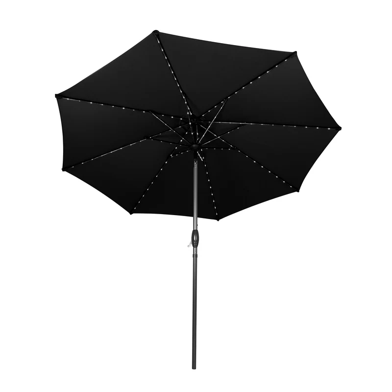 Parasol Inclinable à LED 2,7 m - Noir