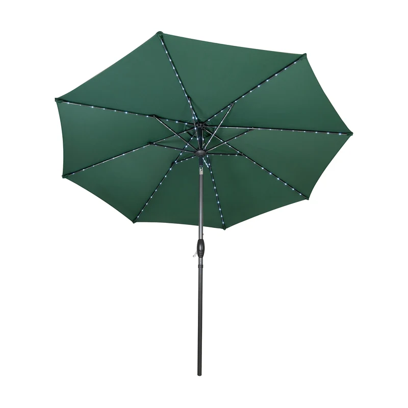 Parasol Inclinable à LED 2,7 m - Vert