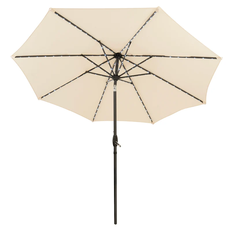 Parasol Inclinable à LED 2,7 m - Crème