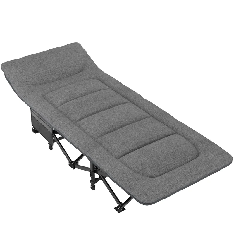 Nordcore Camping Cot Premium, Gray-190x68x40cm - max 200kg