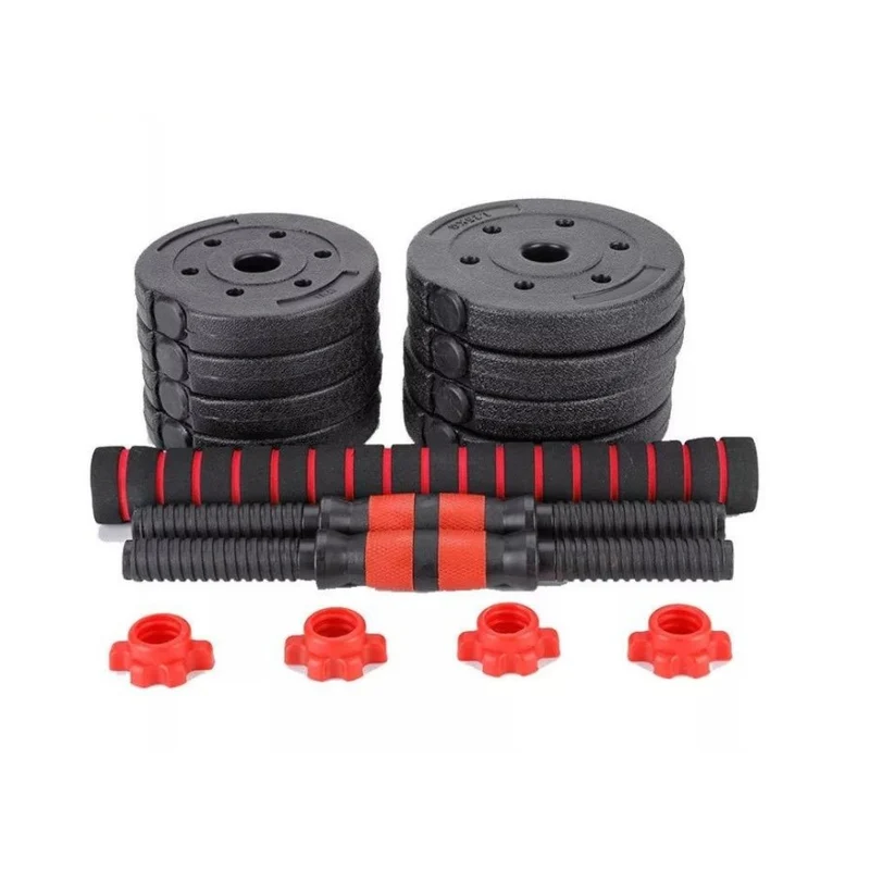 Jeu d'haltères 2 en 1 avec barre extensible ajustable