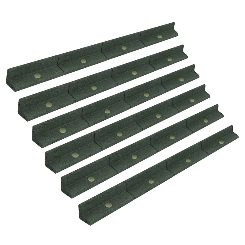 Lot de 6 Bordures de Jardin Flexibles en Caoutchouc 1,2 m - Vert