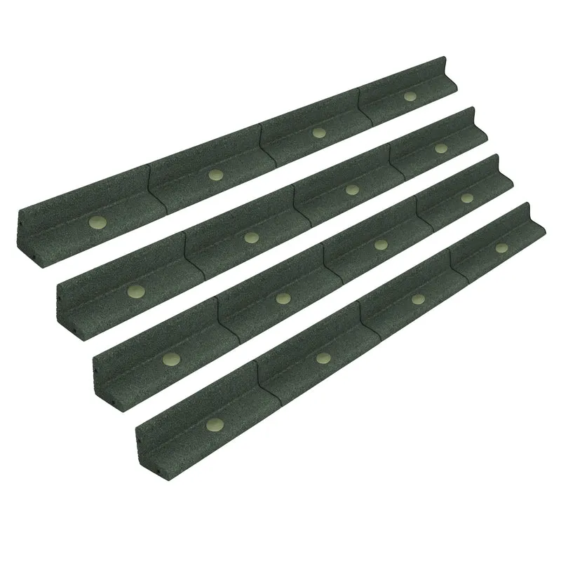 Lot de 4 Bordures de Jardin Flexibles en Caoutchouc 1,2 m - Vert