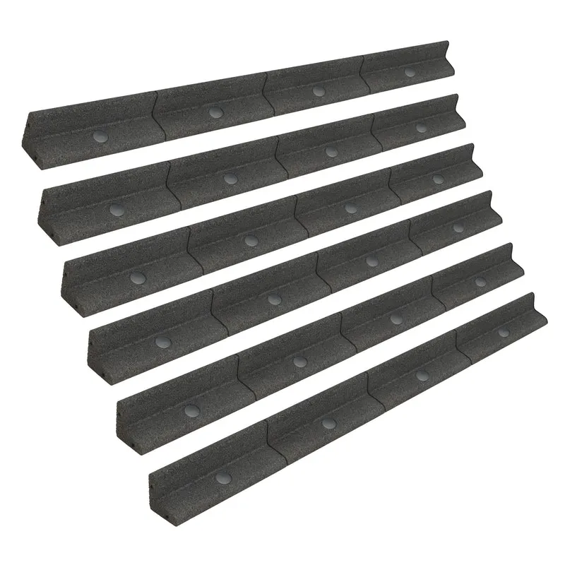 Lot de 6 Bordures de Jardin Flexibles en Caoutchouc 1,2 m - Gris