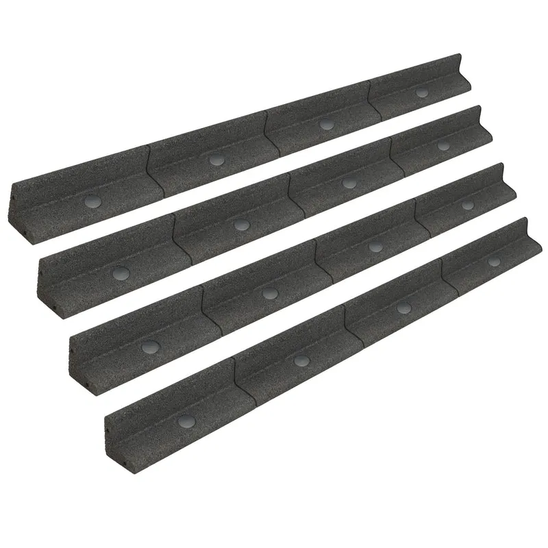 Lot de 4 Bordures de Jardin Flexibles en Caoutchouc 1,2 m - Gris