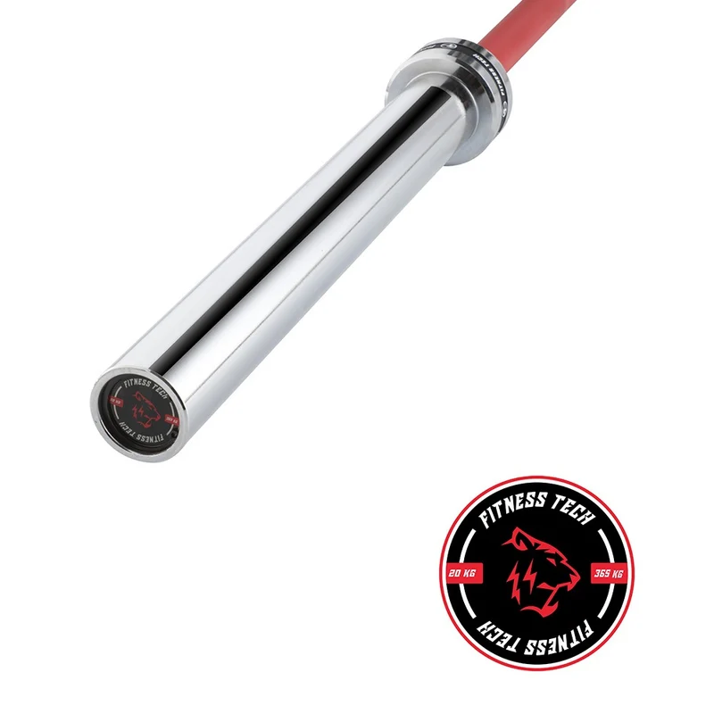 Barre olympique rouge 2,2 m x 50 mm – 4 roulements (365 kg)