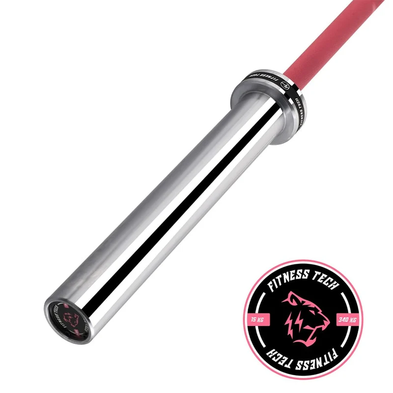 Barre olympique rose 2 m x 50 mm – 4 roulements (340 kg)