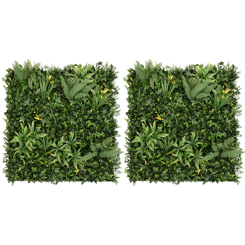 Panneau Mural Végétal Artificiel - 100 cm x 100 cm (2 pcs)