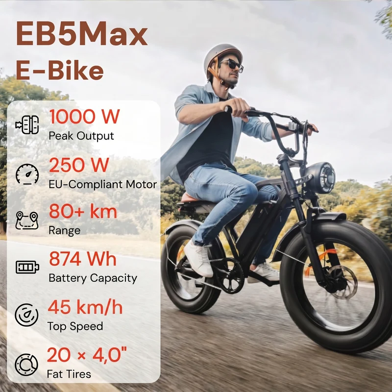 M60 Fat Tire Trekking E-Bike 750W