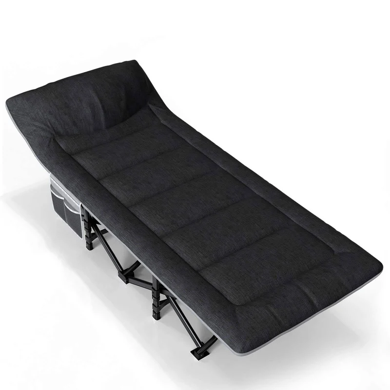 Nordcore Camping Cot Premium, Black-210x80x40cm - max 280kg
