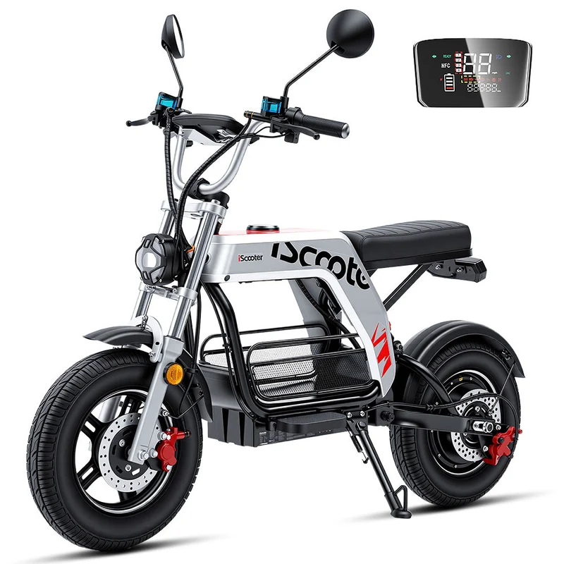 iScooter DX5Pro 2000W Electric Scooter with Seat & Large Basket - Moped Style