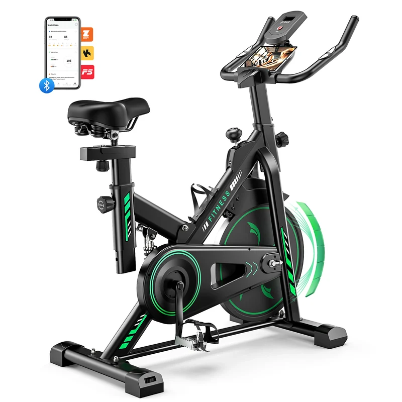 Exercise Bike QK118 with APP & Bluetooth, Adjustable Magnetic Resistance Stationary Bikes