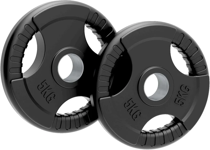 Lot de 2 Disques Olympiques Tri-Grip - 10 kg (2 x 5 kg)