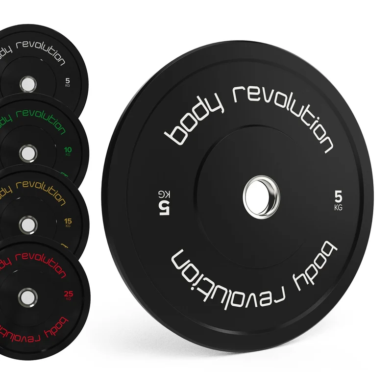 Lot de 4 Disques Olympiques Bumpers - 30 kg (2 x 5 kg, 2 x 10 kg)