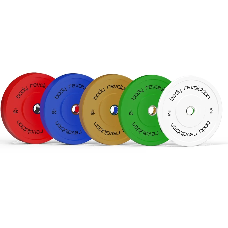Lot de 10 Disques Olympiques Bumpers - 150 kg (2 x 5 kg, 2 x 10 kg, 2 x 15 kg, 2 x 20 kg, 2 x 25 kg)