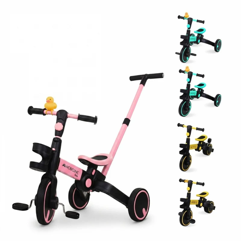 Tricycle 5 en 1 | Convertible | Réglable | Max 25 kg | Léger | 1,5-5 ans | Rose | Chase | Mobiclinic
