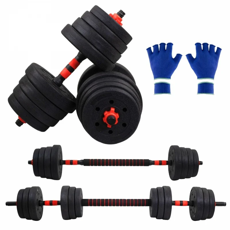 Paire d'haltères 30 kg | Réglable | 2 en 1 | Barre de connexion | Portable | Détachable | Maxifit | Mobiclinic
