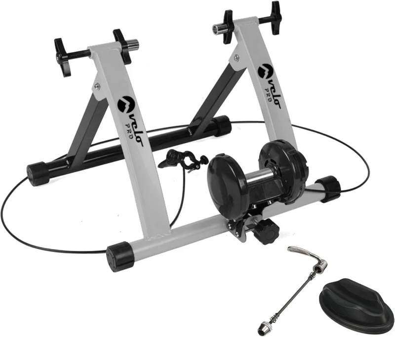 Support d'Entraînement pour Vélo à Résistance Magnétique avec Tapis - Argent
