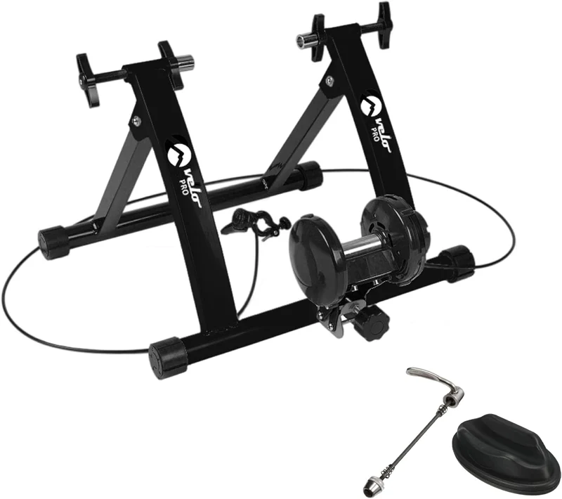 Support d'Entraînement pour Vélo à Résistance Magnétique avec Tapis - Noir