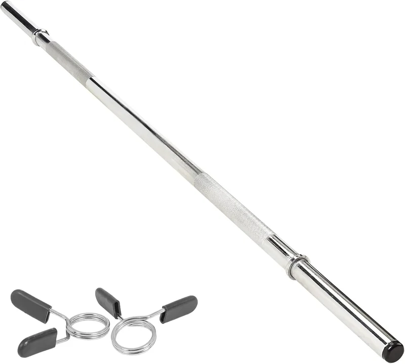 Barre de Musculation Droite 1,2 m - Colliers de Serrage à Ressort