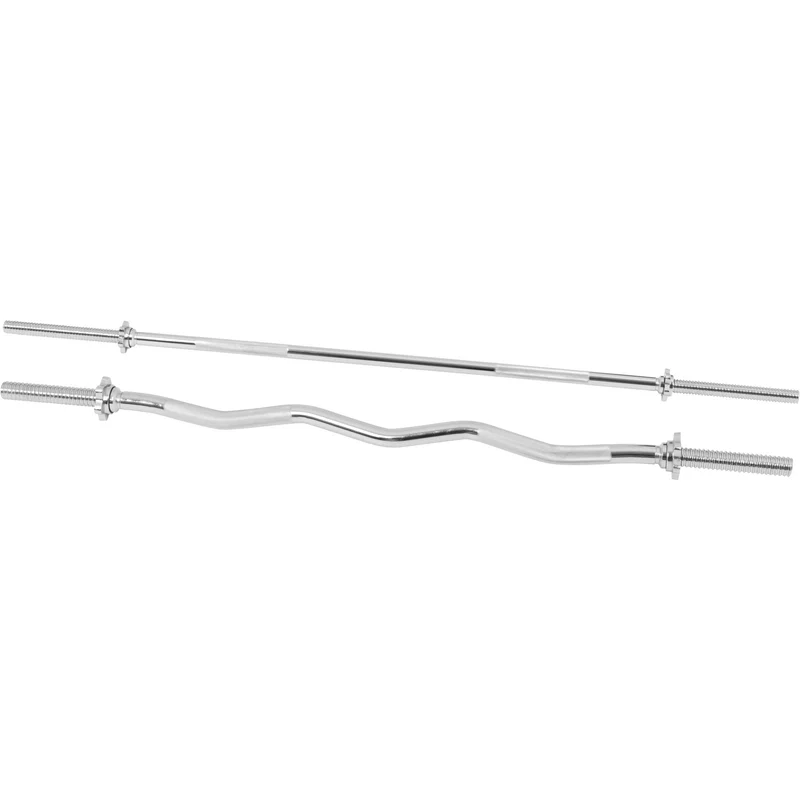 170 cm Langhantel + 120 cm SZ Curlstange Sternverschluss Chrom