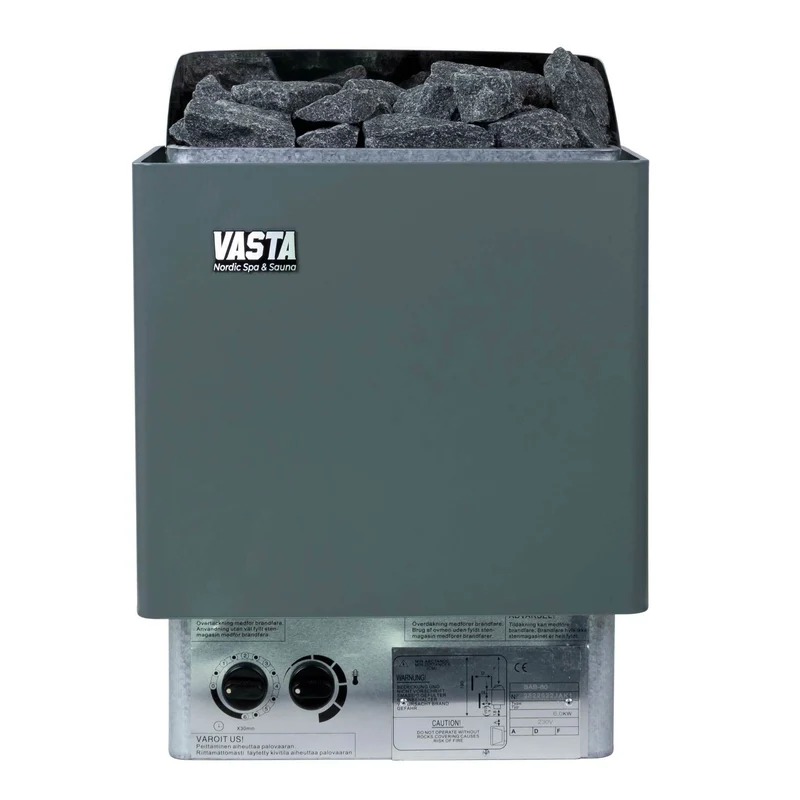 Vasta Electric Sauna Heater Spark 6kw, fixed control, 5-8m3