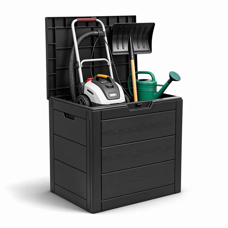 Coffre de rangement extérieur | Couvercle à charnières | Avec poignées | 56x43x53 cm | Étanche | Compact | Boxly | Mobiclinic