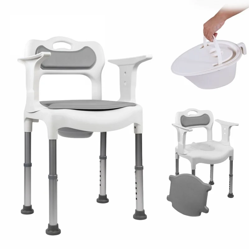 Chaise percée | Hauteur réglable | Siège et dossier rembourrés | Antidérapant | 3500 ml | Guido | Mobiclinic