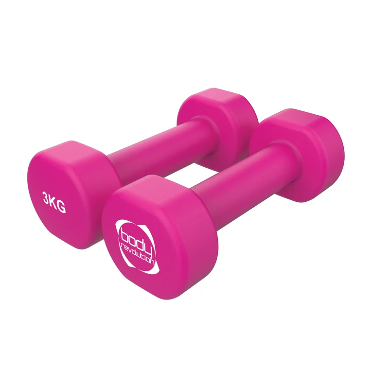 2 Haltères en Néoprène de 3 kg