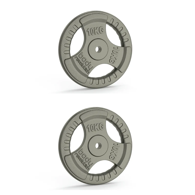 2 Disques de Musculation en Fonte de 20 kg (2 x 10 kg)