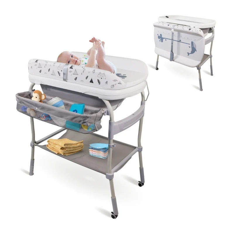 Bain à langer|3 en 1|Pliable|Hauteur réglable|Roues avec frein|Contrôle de la température|Tendance|Mobiclinic