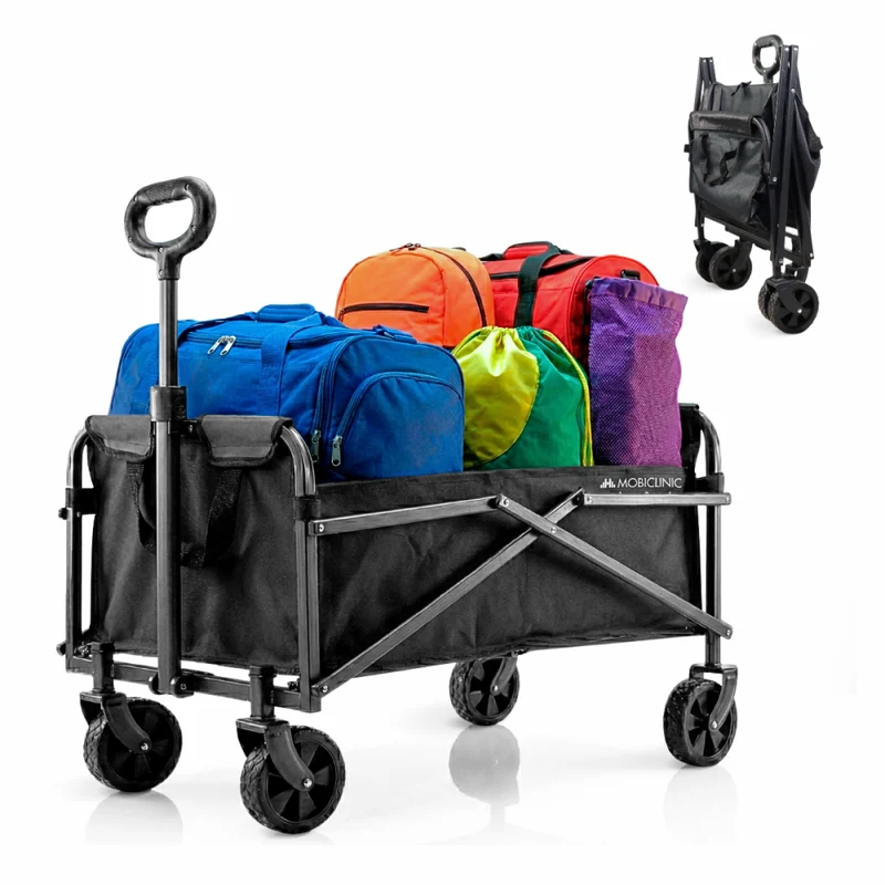 Chariot de transport plage et jardin | Poignée réglable | 71x47x67cm | Pliable | Roues 360º | Duna Basic | Mobiclinic