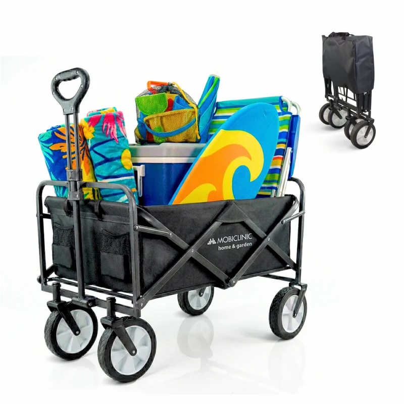 Chariot de transport plage et jardin | Poignée réglable | 85x54,5x75cm | Pliable | Roues 360º | Duna Pro | Mobiclinic