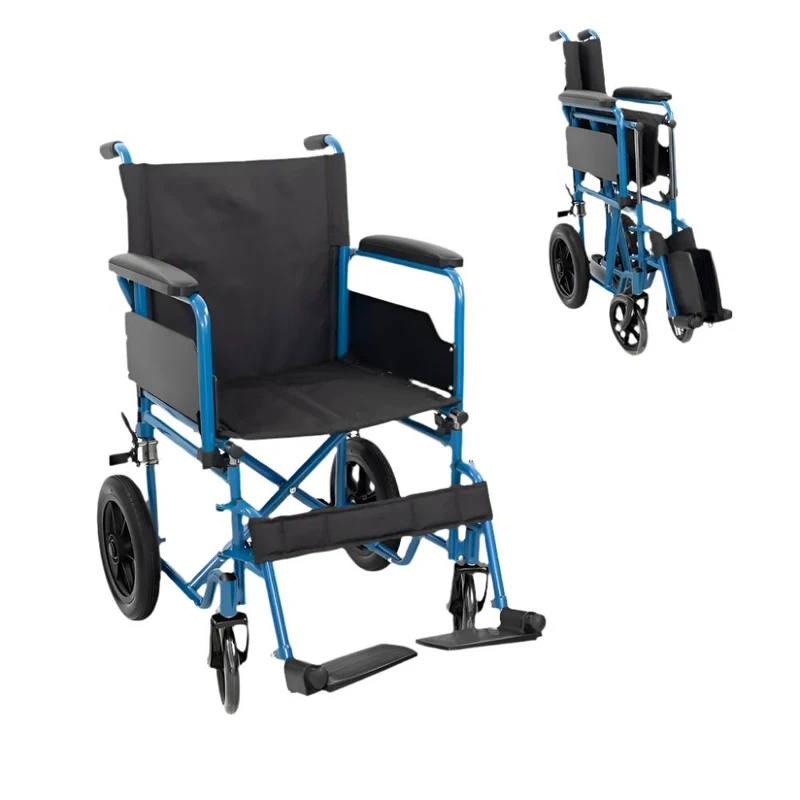 Fauteuil roulant pliant | Petites roues | 46 cm | Bleu | Marsella | Mobiclinic