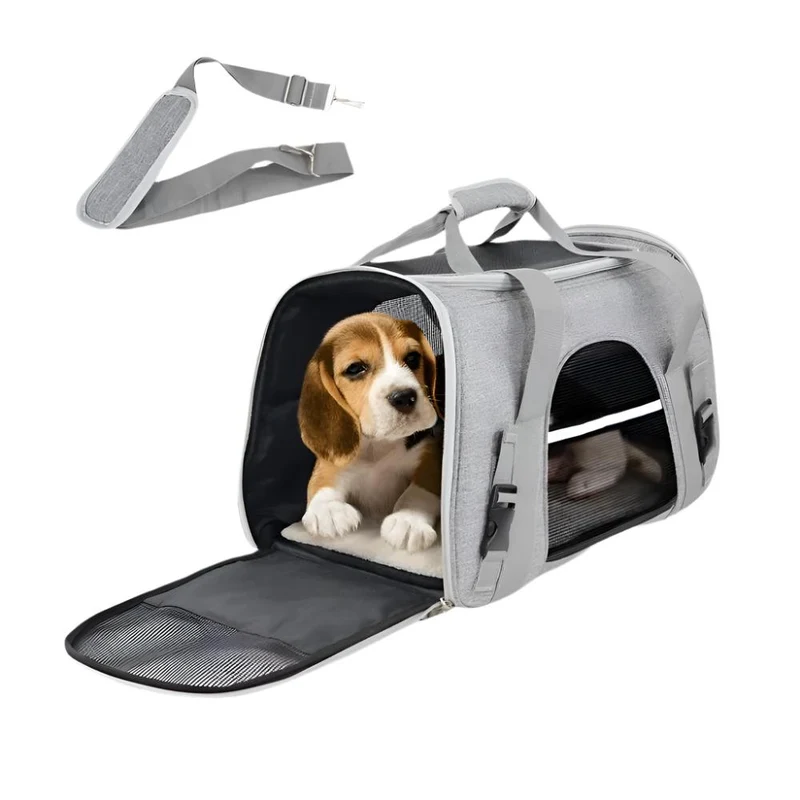 Sac de transport pour animaux | Pliable | 48x25x30 cm | Ventilation | Sangle trolley | Double poignée | Bronco | Mobiclinic