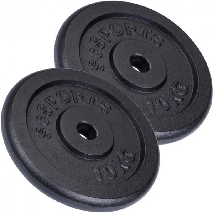 Hantelscheibenset Gusseisen Schwarz 2x10 kg