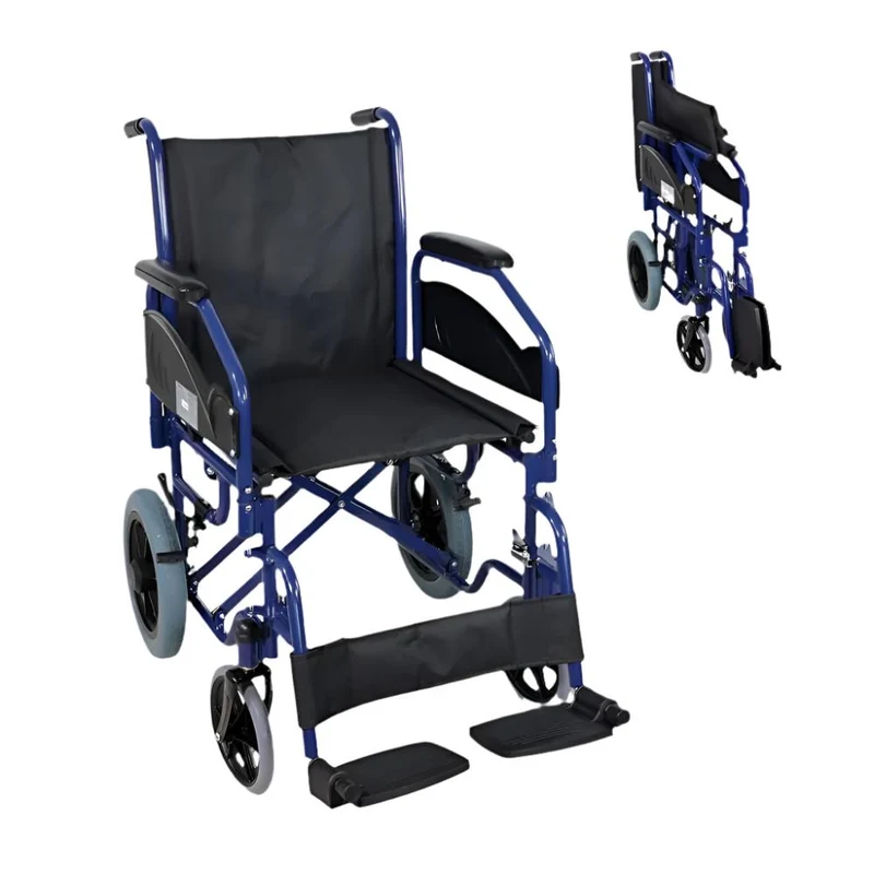 Fauteuil roulant de transfert premium | Pliable | Accoudoirs et repose pieds amovibles | Noir | Maestranza | Mobiclinic