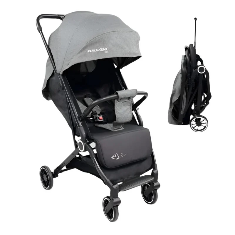 Poussette bébé |Compacte |Pliable |Levier unique |Pour voyager |Repose-pieds réglable |Max. 15kg |Gris |Trip | Mobiclinic