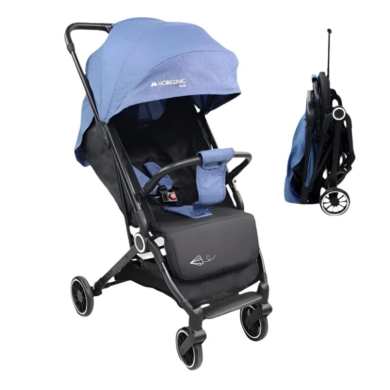 Poussette bébé |Compacte |Pliable |Levier unique |Pour voyager |Repose-pieds réglable |Max. 15kg |Bleu |Trip | Mobiclinic