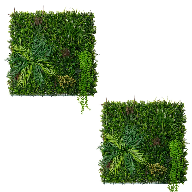 2 Panneaux Muraux Végétal Artificiel 100 x 100 cm l Alina