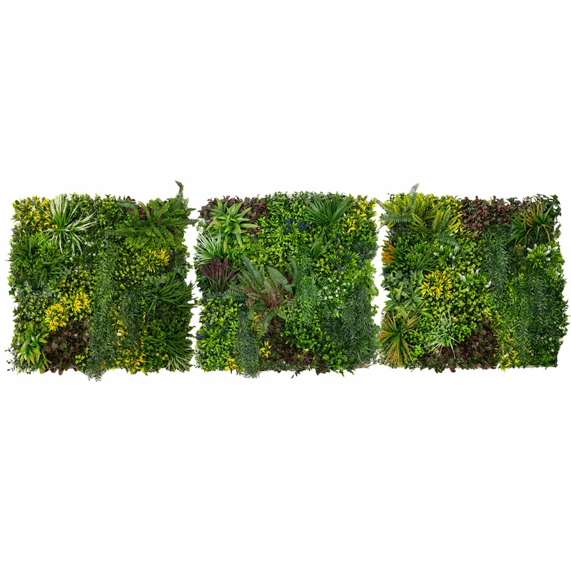 3 Panneaux Muraux Végétal Artificiel 100 x 100 cm l Cassia