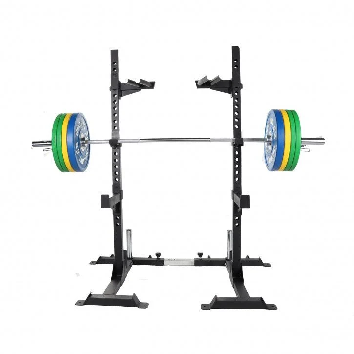 Squat Rack inkl. Olympia Bumper Plates Profi Langhantelset 140 kg