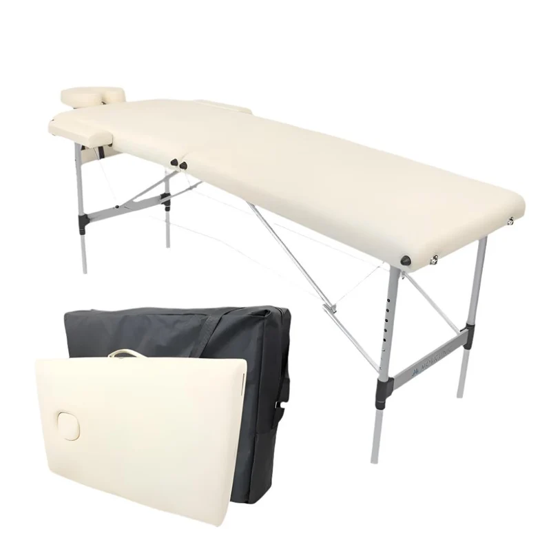 Table de massage pliante | Kinesithérapie | Portable | 186x60 cm | Aluminium | Revêtement similicuir | Light | Mobiclinic