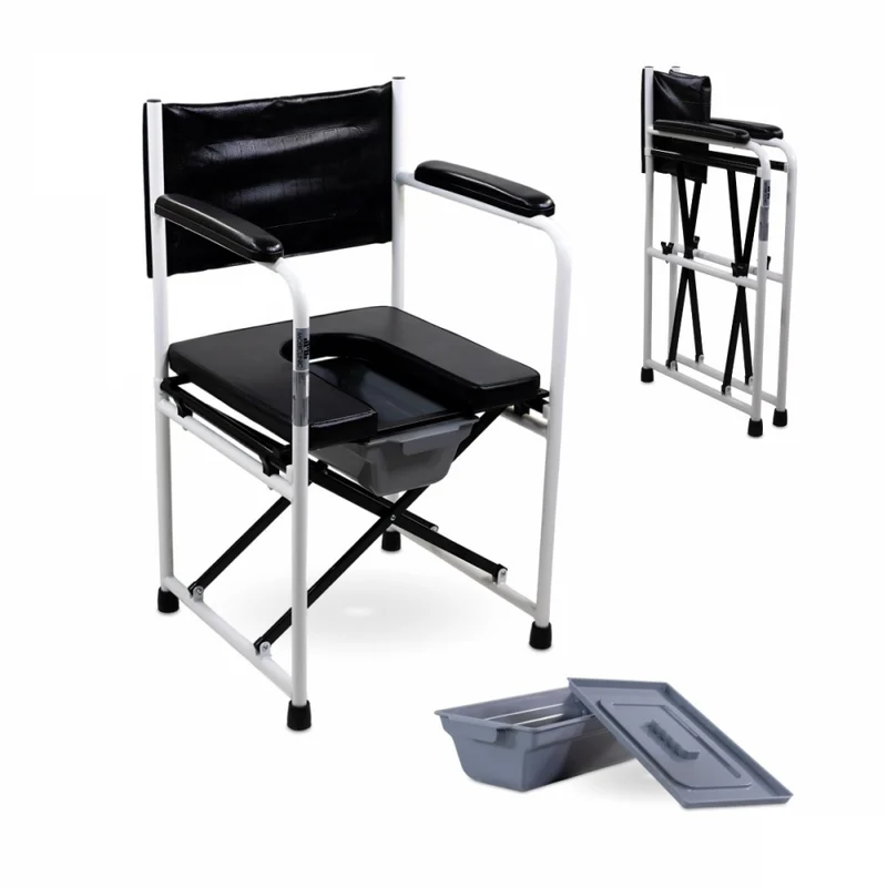 Chaise percée | Pliable | Avec couvercle | Acier chromé | Ebro | Mobiclinic