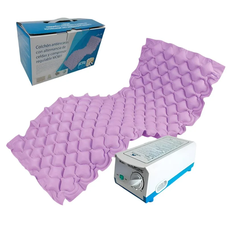 Matelas anti escarre | À air | Avec compresseur | PVC médical ignifuge |200x90x7cm|130 cellules| Lilas | Mobi 1 | Mobiclinic