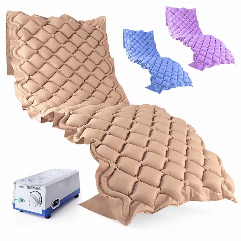 Matelas à coussins à air | Compresseur | PVC médical ignifugé | 200x90x7 cm | 130 cellules | Beige | Mobi 1 | Mobiclinic