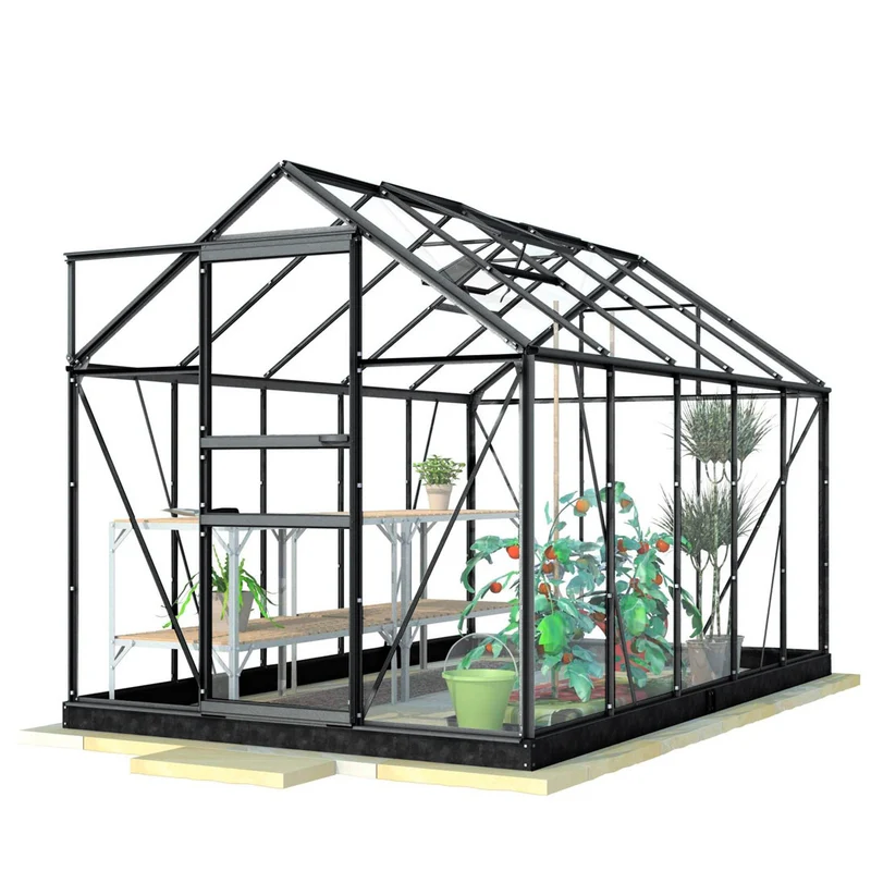Lykke Greenhouse Glass 6,2m2, black