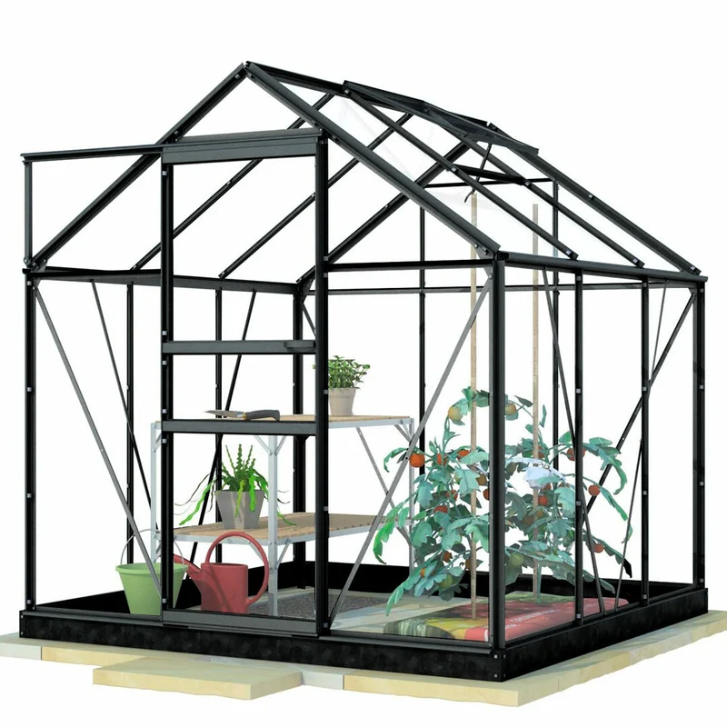 Lykke Greenhouse Glass 3,8m2, black