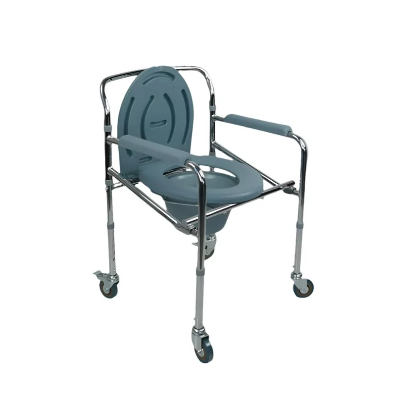 Chaise WC | Pliable | Hauteur réglable | Accoudoirs | Ajustable | Avec couvercle | Muelle | Mobiclinic
