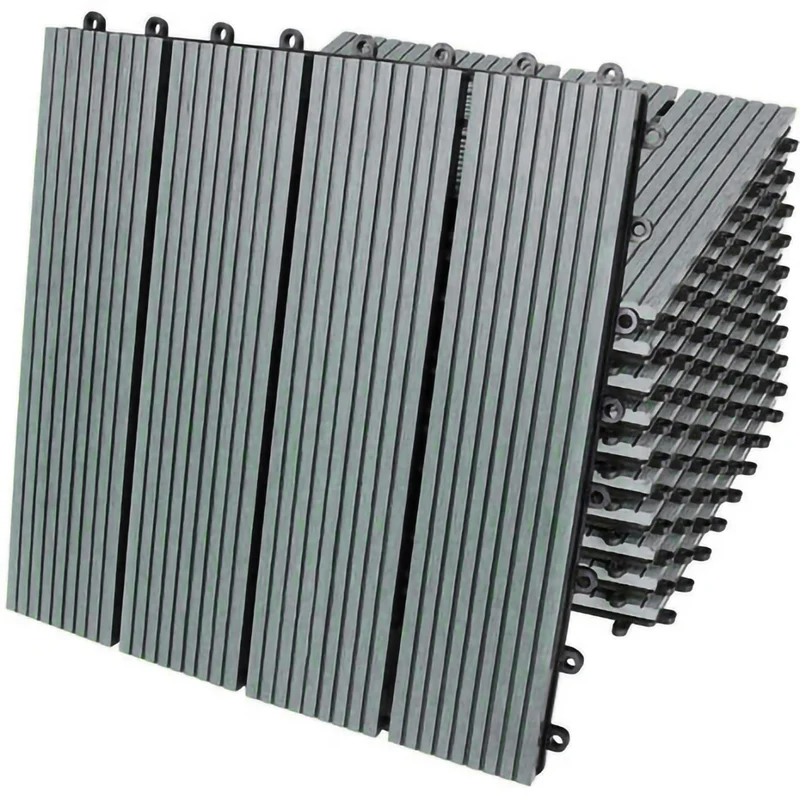 66 Dalles en Bois Composite Gris 30 x 30 cm